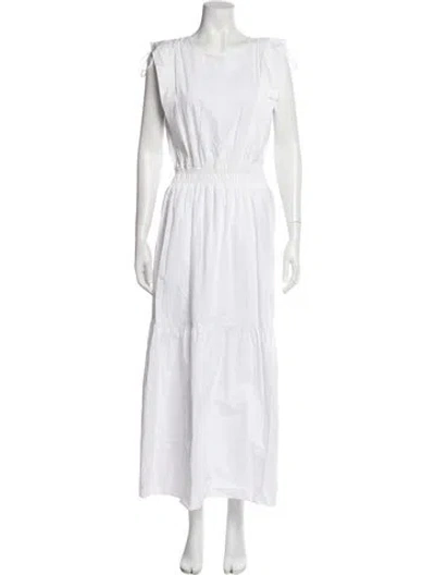 Pre-owned Frame Scoop Neck Long Dress In White