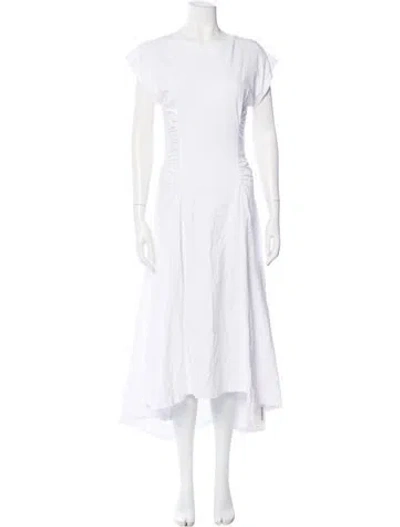 Pre-owned Frame Scoop Neck Long Dress In White
