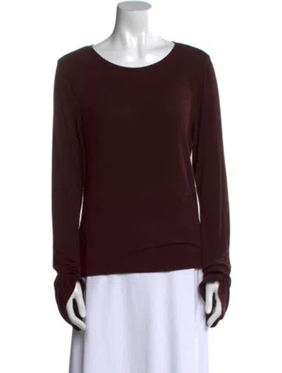 Pre-owned Frame Scoop Neck Long Sleeve Sweatshirt In Burgundy
