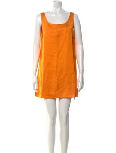 Pre-owned Frame Scoop Neck Mini Dress In Yellow