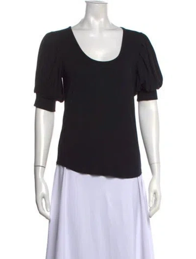 Pre-owned Frame Scoop Neck Short Sleeve T-shirt In Black