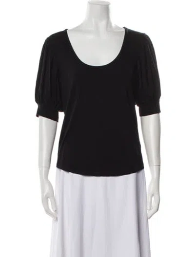 Pre-owned Frame Scoop Neck Short Sleeve T-shirt In Blue