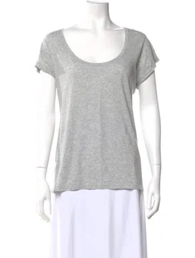 Pre-owned Frame Scoop Neck Short Sleeve T-shirt In Gray