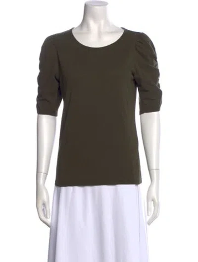 Pre-owned Frame Scoop Neck Short Sleeve T-shirt In Green