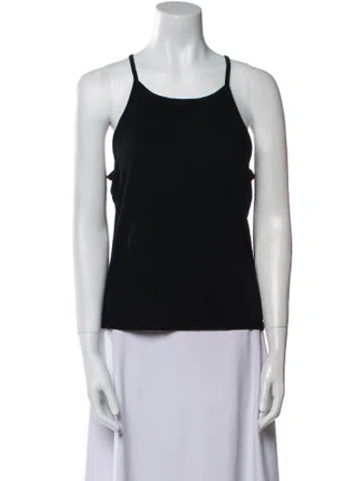 Pre-owned Frame Scoop Neck Sleeveless Top In Black
