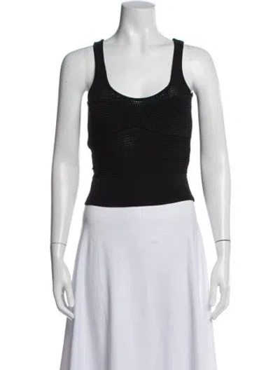 Pre-owned Frame Scoop Neck Sleeveless Top In Black