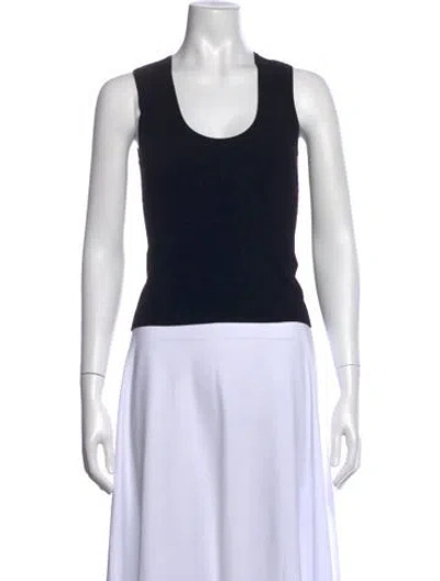 Pre-owned Frame Scoop Neck Sleeveless Top In Black