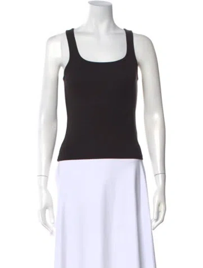 Pre-owned Frame Scoop Neck Sleeveless Top In Black