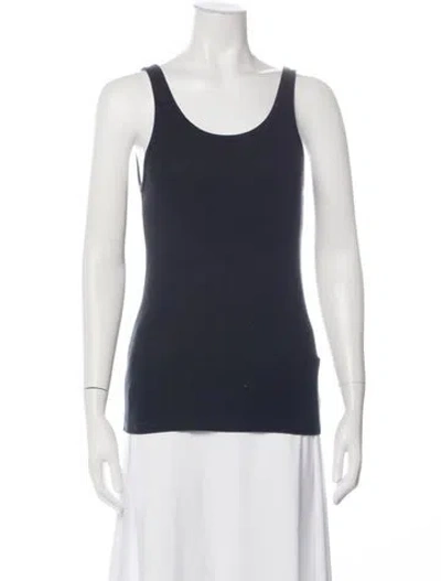 Pre-owned Frame Scoop Neck Sleeveless Top In Blue