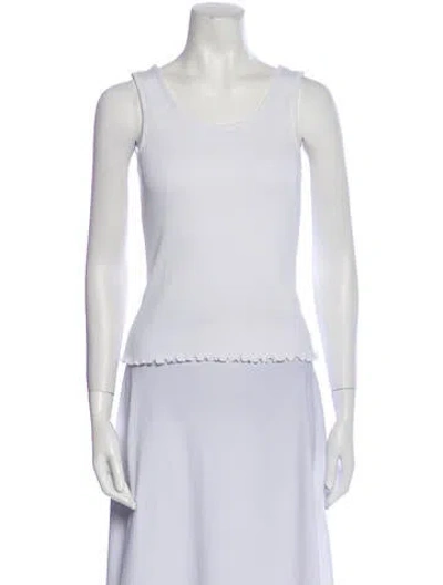 Pre-owned Frame Scoop Neck Sleeveless Top In Neutral