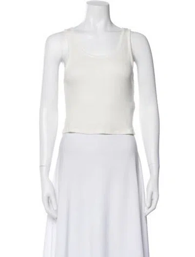 Pre-owned Frame Scoop Neck Sleeveless Top In Neutral