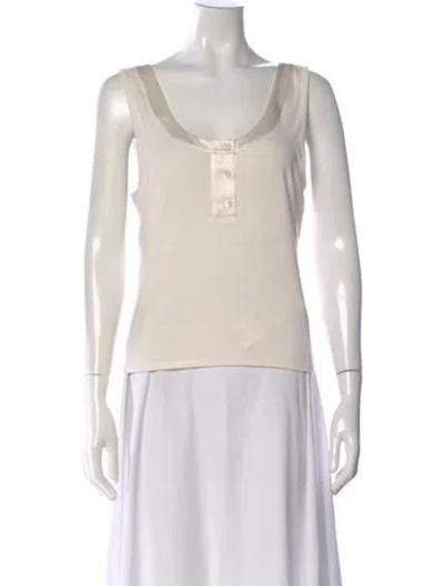 Pre-owned Frame Scoop Neck Sleeveless Top In Neutral
