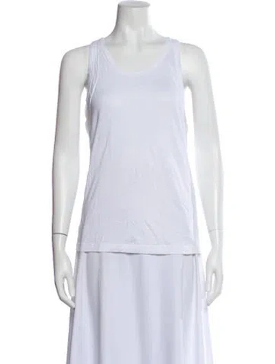 Pre-owned Frame Scoop Neck Sleeveless Top In White