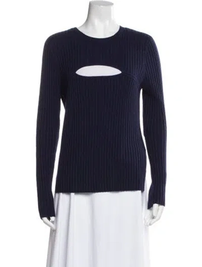 Pre-owned Frame Scoop Neck Sweater In Blue