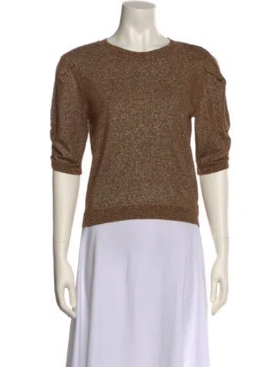 Pre-owned Frame Scoop Neck Sweater In Brown