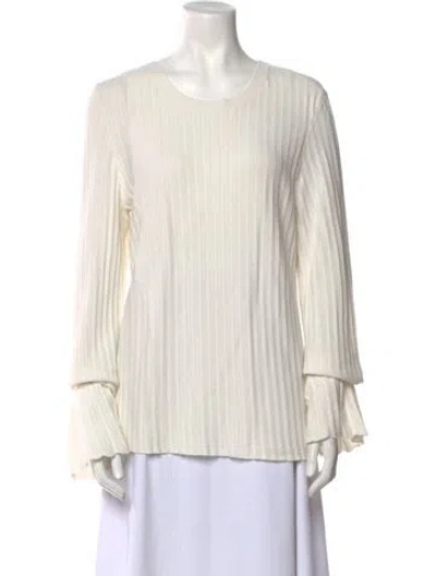 Pre-owned Frame Scoop Neck Sweater W/ Tags In White
