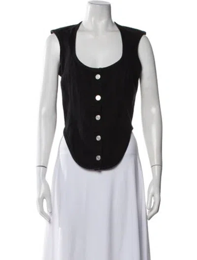 Pre-owned Frame Scoop Neck Sweater In White