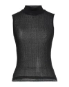 Frame Seamed Mesh S/l Top Woman Top Black Size L Polyamide, Elastane In Black