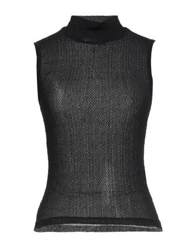 Frame Seamed Mesh S/l Top Woman Top Black Size L Polyamide, Elastane