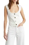 Frame The Seamed Scoop Bustier Tank In White