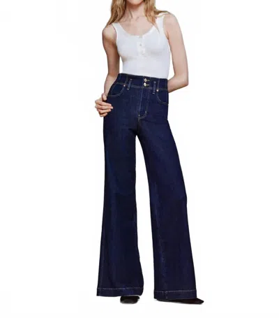 Frame Seamed Wide Trouser In Rinse In Blue
