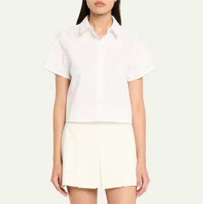 Frame The Seersucker Cotton Shorts In White