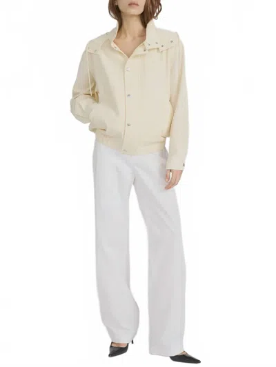 Frame Seersucker Track Jacket In Lemon In Neutral