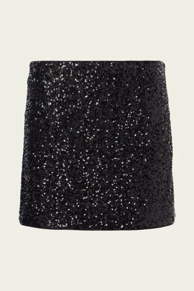 FRAME SEQUIN MINI SKIRT IN BLACK