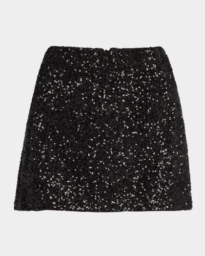 Frame Sequined Mini Skirt In Black