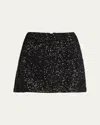 Frame Denim Sequin Mini Skirt In Black