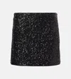 Frame Denim Sequin Mini Skirt In Black