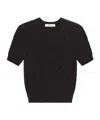 Frame The Sequin Gathered Sweater In Black