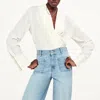 Frame Shawl Collar Blouse In Cream In White