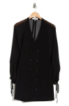 Frame Crepe De Chine Blazer Minidress In Black