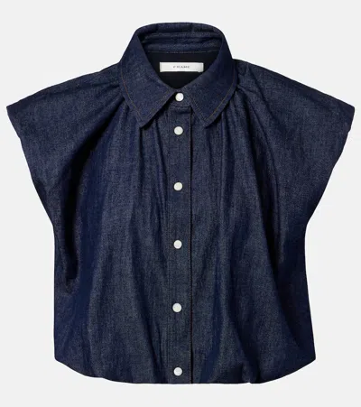 Frame Shell Denim Blouse In Blue