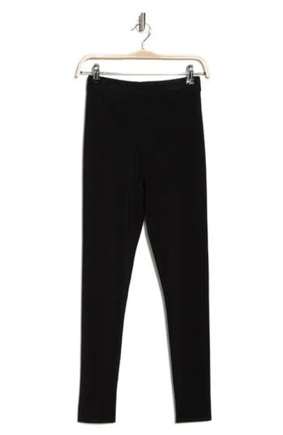 Frame Shiny Knit Leggings In Black