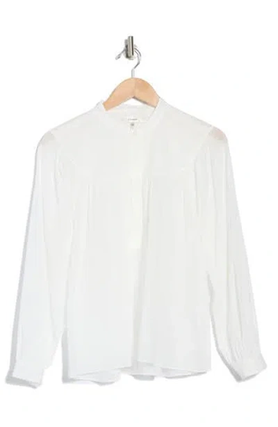 Frame Shirred Cotton Popover Top In White