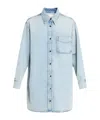 Frame Blue 'the Shirt' Denim Minidress In Blue