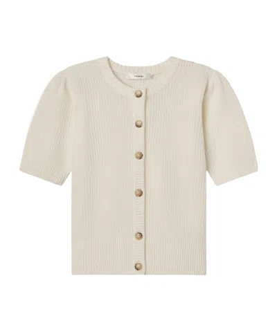 Frame Short Cardigan In White