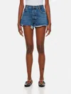 Frame Denim Shorts With Belt Loops In Blue