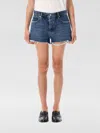 Frame The Hang Frayed Mid-rise Denim Shorts In Blue