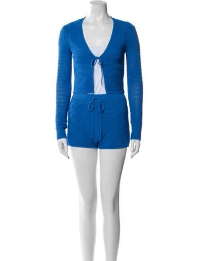 Pre-owned Frame Short Set In Blue