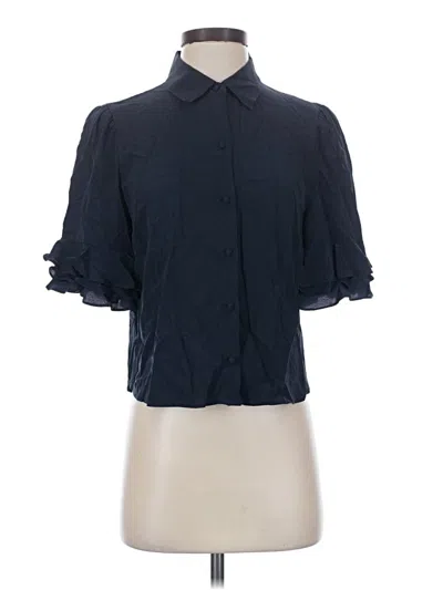 Pre-owned Frame Short Sleeve Blouse In Blue