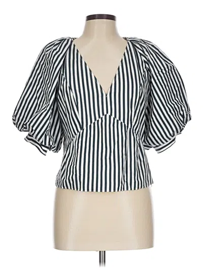 Pre-owned Frame Short Sleeve Blouse In Blue
