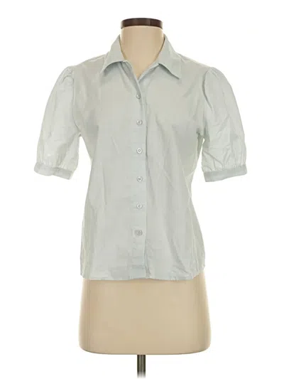 Pre-owned Frame Short Sleeve Blouse In Gray
