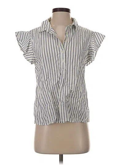 Pre-owned Frame Short Sleeve Blouse In Ivory