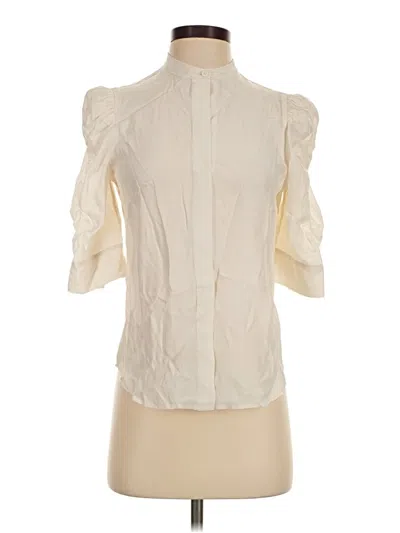 Pre-owned Frame Short Sleeve Blouse In Ivory