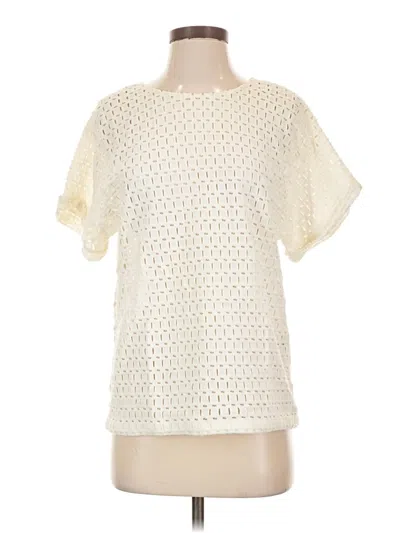 Pre-owned Frame Short Sleeve Blouse In Ivory