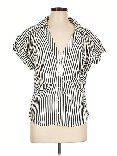 Pre-owned Frame Short Sleeve Blouse In Ivory
