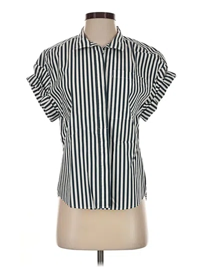 Pre-owned Frame Short Sleeve Blouse In Ivory